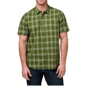 5.11 Tactical Shirt Men's Plaid Snap Button Short Sleeve Green Outdoors Size XL